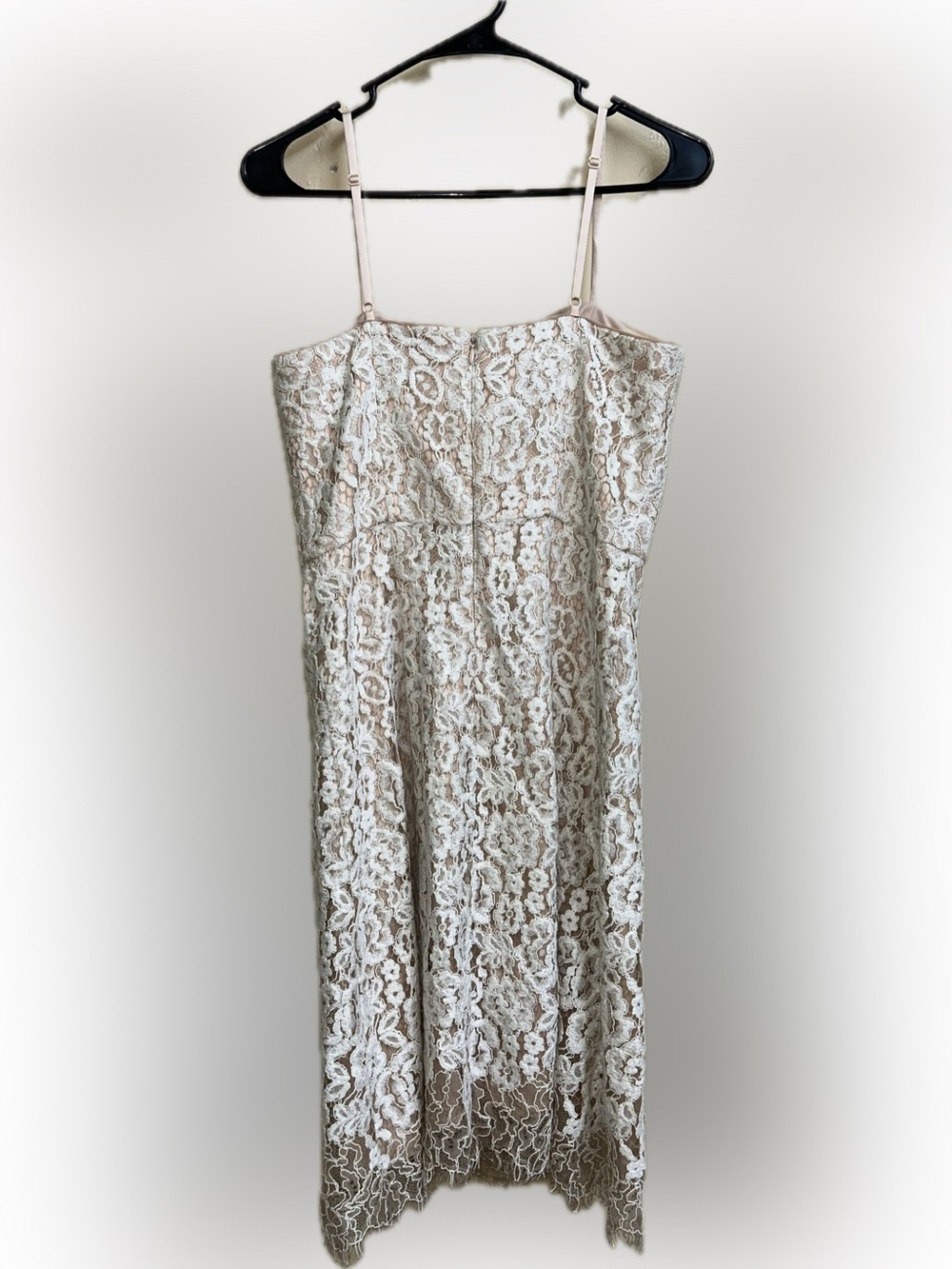 🔥5/$35🔥 Eliza J Lace Midi Dress in Champagne | Size 6 - Picture 3 of 10